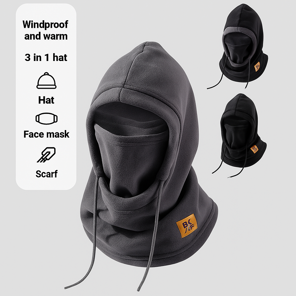 3-in-1 Winter Warm Hat with Mask & Neck Warmer β Windproof Thermal Balaclava for Men & Women