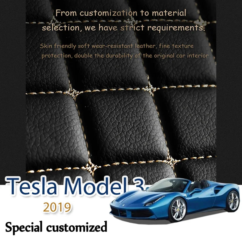 Premium Leather Trunk Mat for Tesla Model 3 (2019β2024) β Waterproof Cargo Liner & Interior Protection