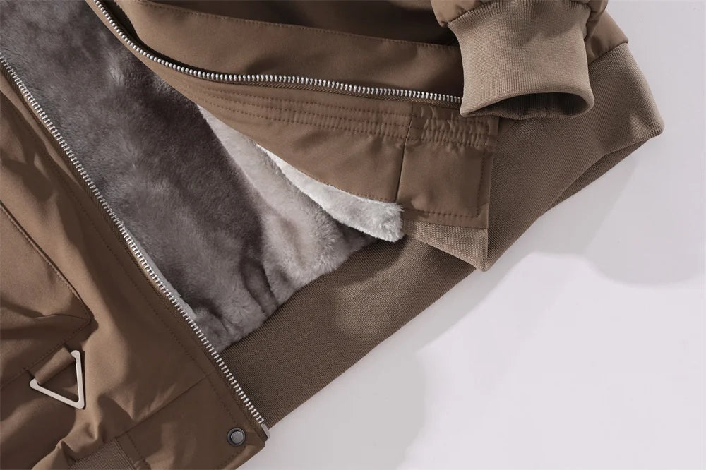 🧥 Men’s Thicken Fleece Jacket – Warm Lapel Coat with Lamb Fleece Lining