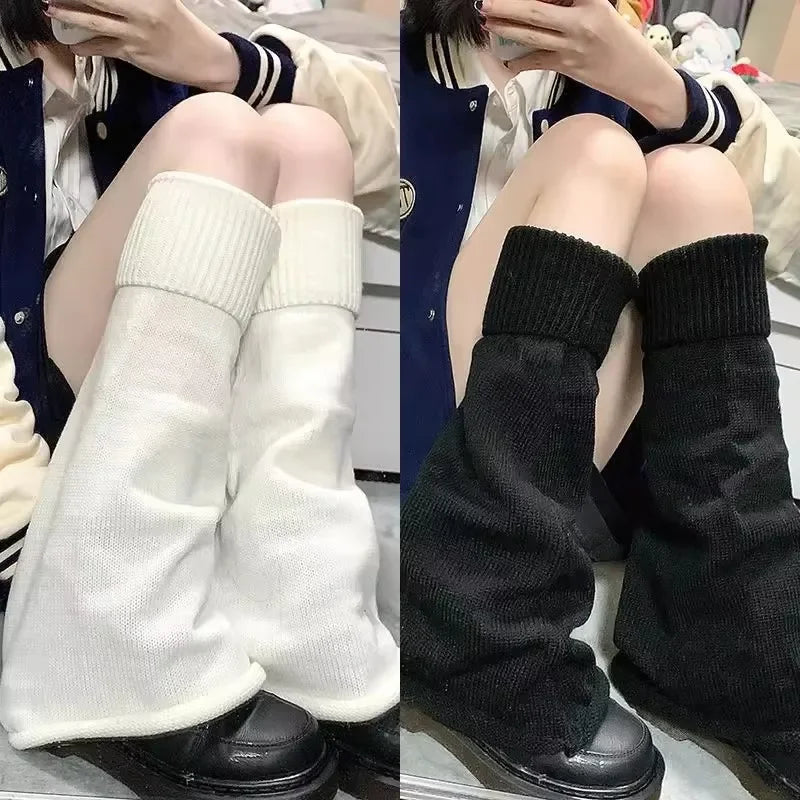 Y2K Lolita Knitted Leg Warmers β Cute Flared Long Socks, Kawaii Arm & Calf Warmers for Autumn and Winter