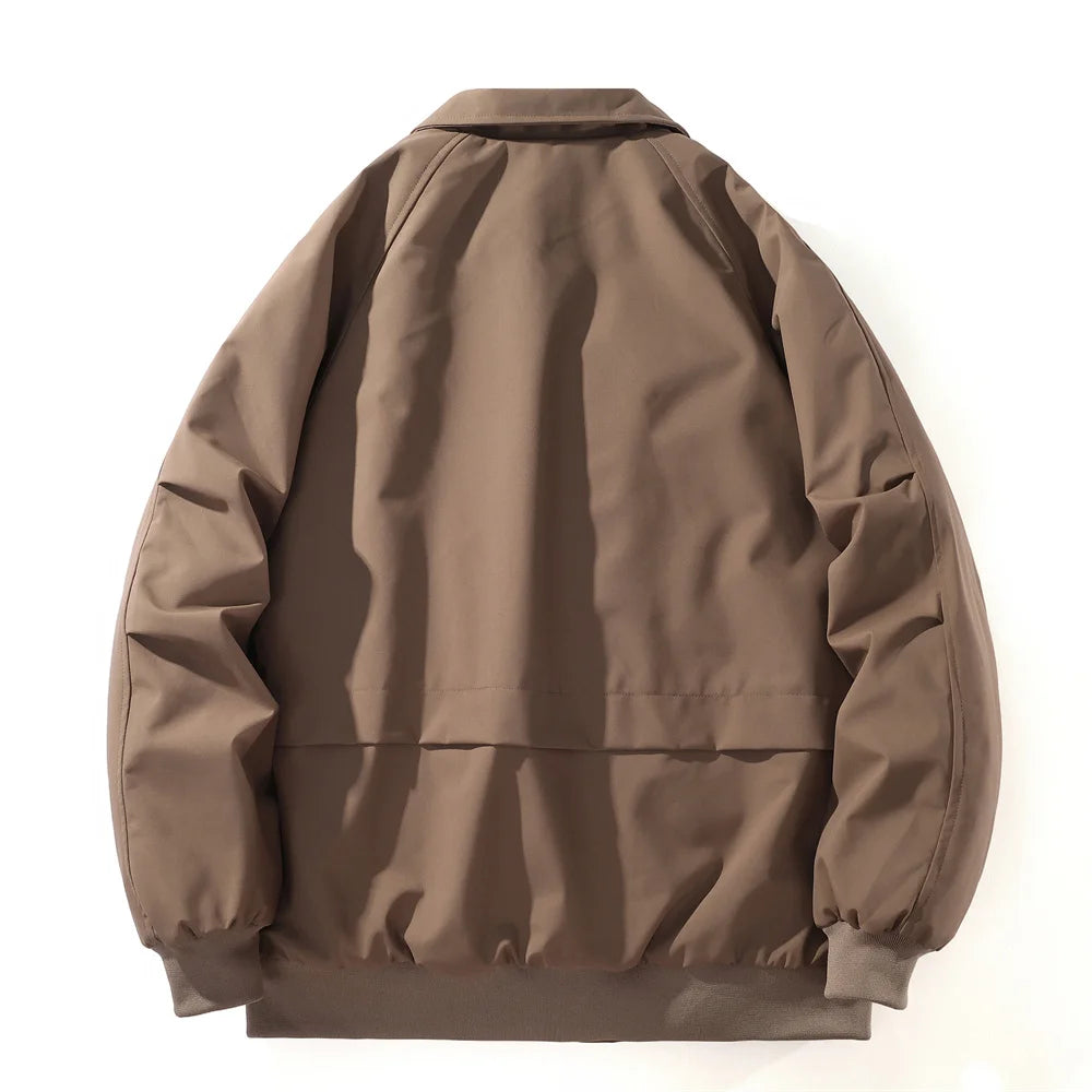 🧥 Men’s Thicken Fleece Jacket – Warm Lapel Coat with Lamb Fleece Lining