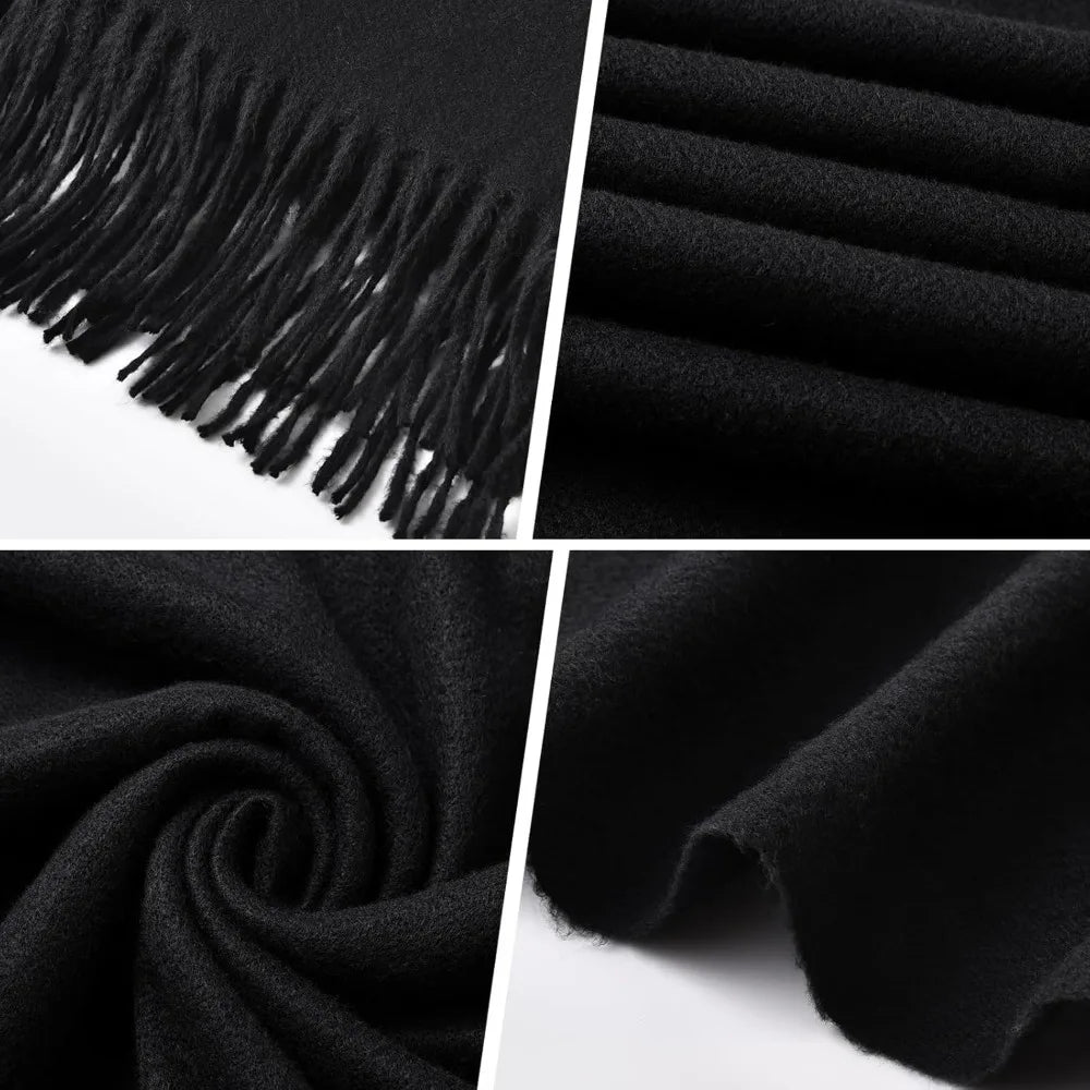 Luxury Winter Plaid Scarf for Women – Soft Cashmere Feel Pashmina Shawl, Warm Blanket Wrap