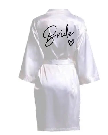 Elegant Satin “Team Bride” Robe – Luxury Wedding Kimono Pajamas for Bridesmaids (SP003)