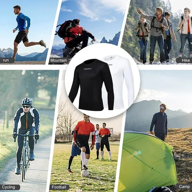 GRSRXX Winter Cycling Base Layer Long Sleeve Thermal Bike Underwear Fleece Bike Shirt For Keep Warm Cycling Clothes Men Women