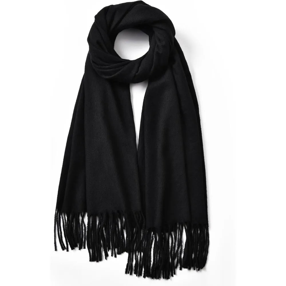Luxury Winter Plaid Scarf for Women – Soft Cashmere Feel Pashmina Shawl, Warm Blanket Wrap