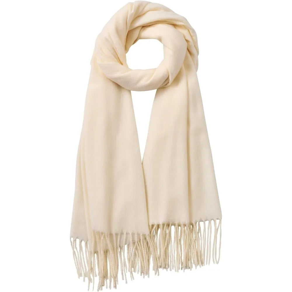 Luxury Winter Plaid Scarf for Women – Soft Cashmere Feel Pashmina Shawl, Warm Blanket Wrap