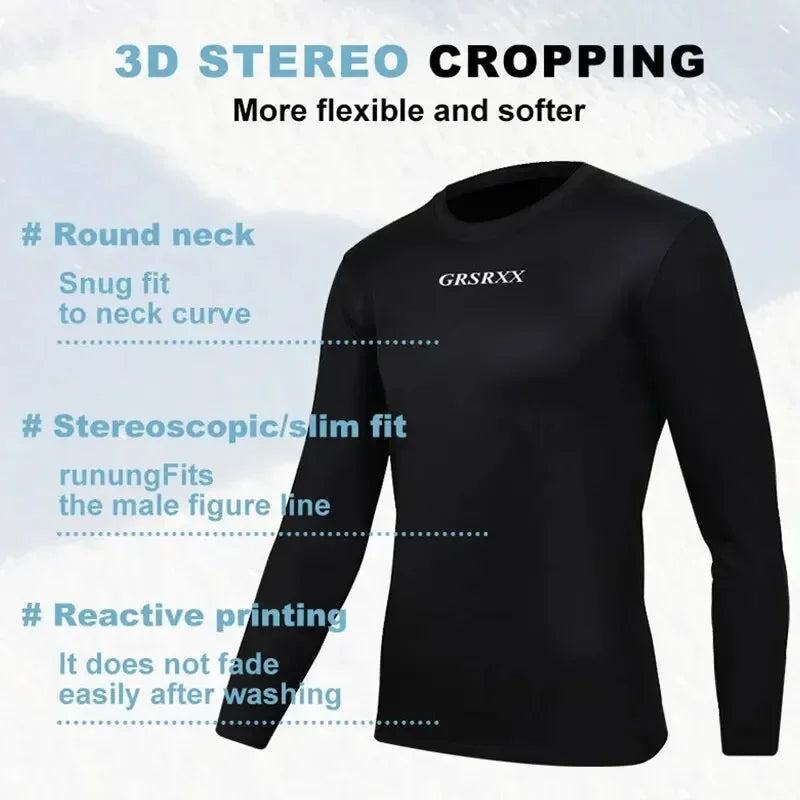 GRSRXX Winter Cycling Base Layer Long Sleeve Thermal Bike Underwear Fleece Bike Shirt For Keep Warm Cycling Clothes Men Women
