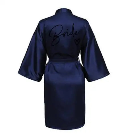 Elegant Satin “Team Bride” Robe – Luxury Wedding Kimono Pajamas for Bridesmaids (SP003)